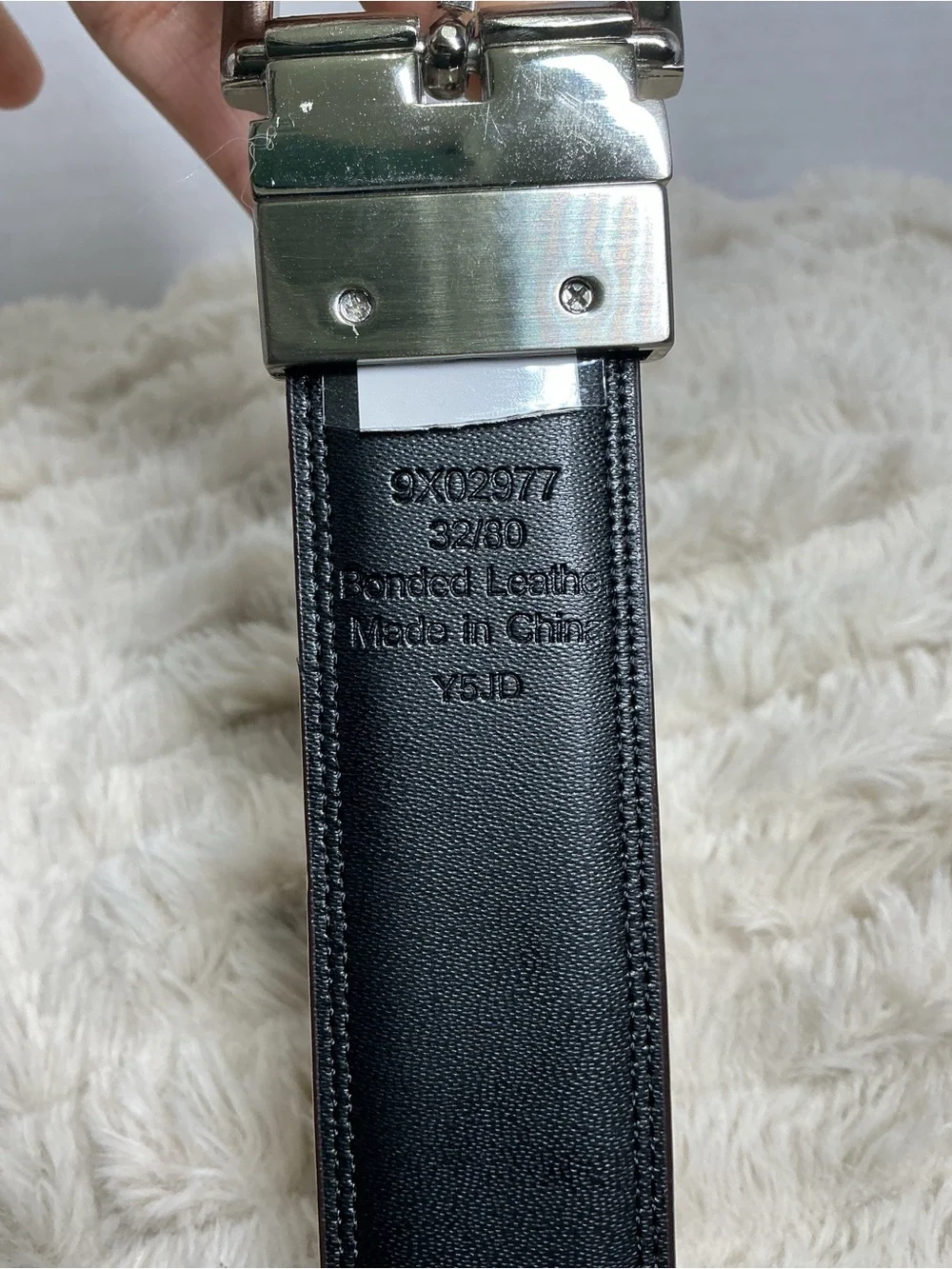 Men’s Classic Brown Bonded Leather Dress Belt Size 32/80 Silver Buckle NWOT